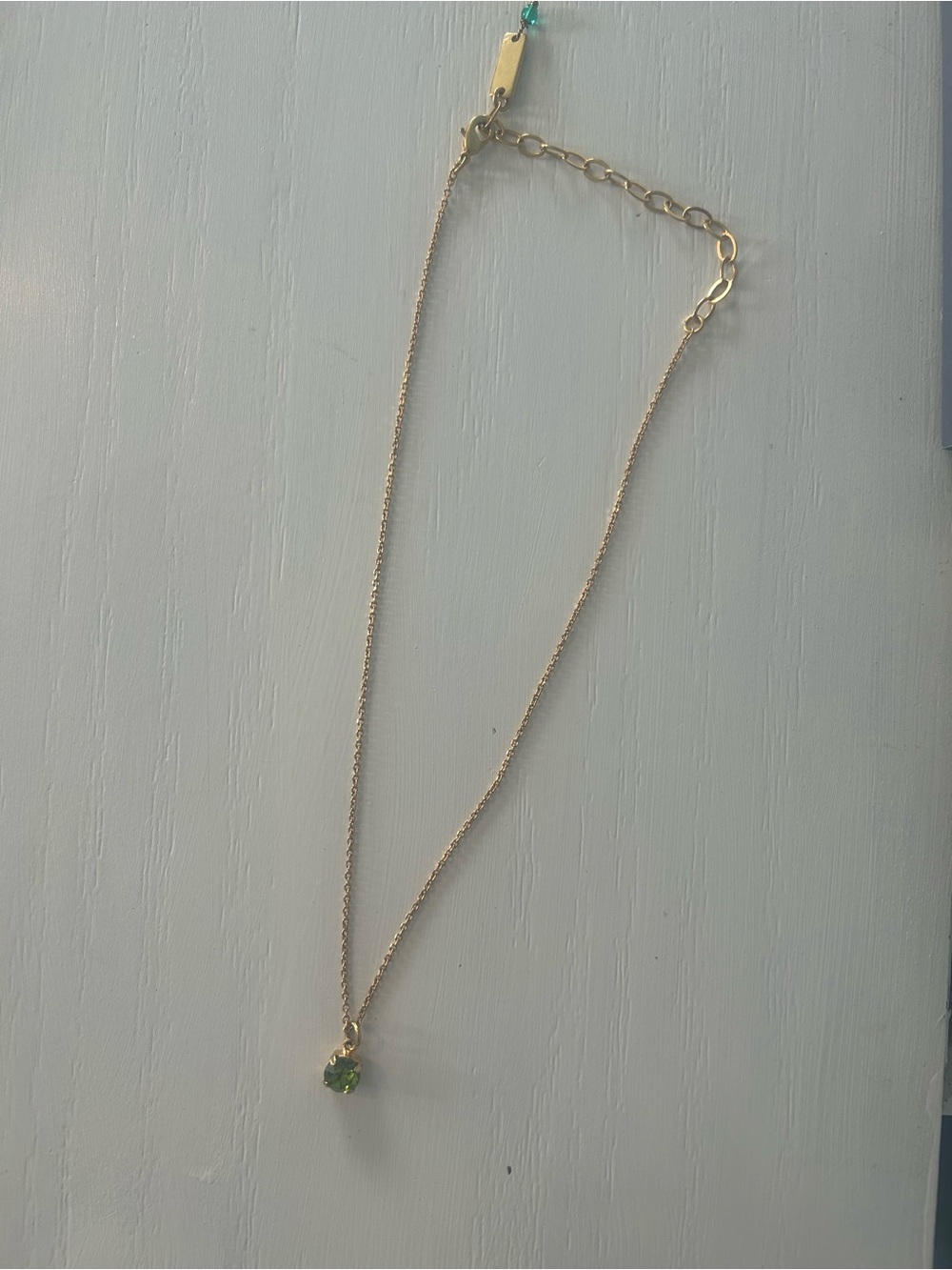 Mariana Gold-Tone Necklace with Green Crystal Pendant